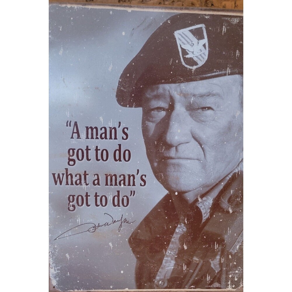 Vintage John Wayne picture on tin